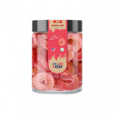 1 Step Max CBD Gummies 1000mg (200g) Jar - Gummies: Strawberry Hoops