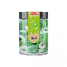 1 Step Max CBD Gummies 1000mg (200g) Jar - Gummies: Green Apple Hoops