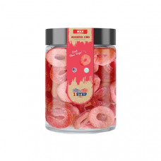 1 Step Max CBD Gummies 2000mg (400g) Jar - Gummies: Strawberry Hoops